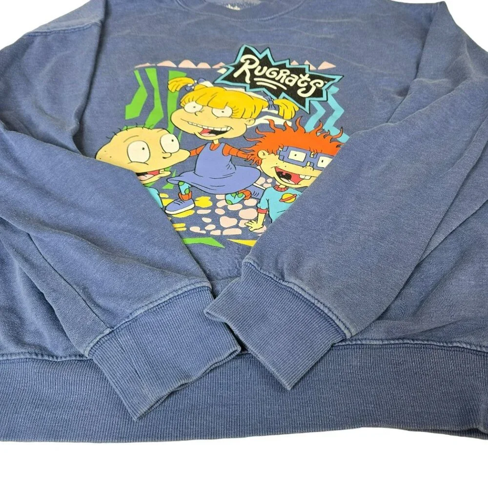 Nickelodeon Rugrats Women's Sz XL Blue Crew Neck Pullover Sweatshirt Long Sleeve - Picture 3 of 7